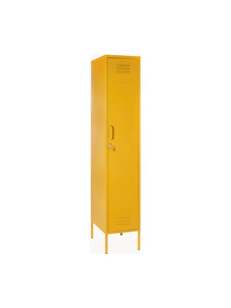 Petite armoire Skinny, Métal, enduit, Jaune moutarde, larg. 35 x haut. 183 cm