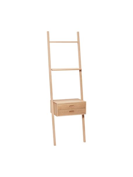 Estantería escalera de roble Lean, Madera de roble con certificado FSC, Madera de roble, An 55 x Al 180 cm