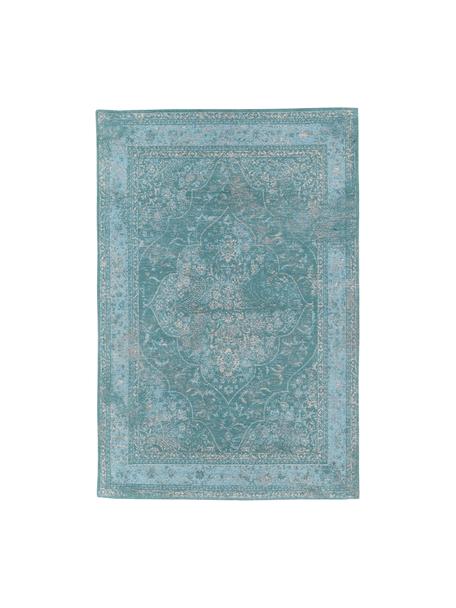 Chenilleteppich Palermo, Flor: 95 % Baumwolle, 5 % Polye, Blautöne, B 120 x L 180 cm (Größe S)
