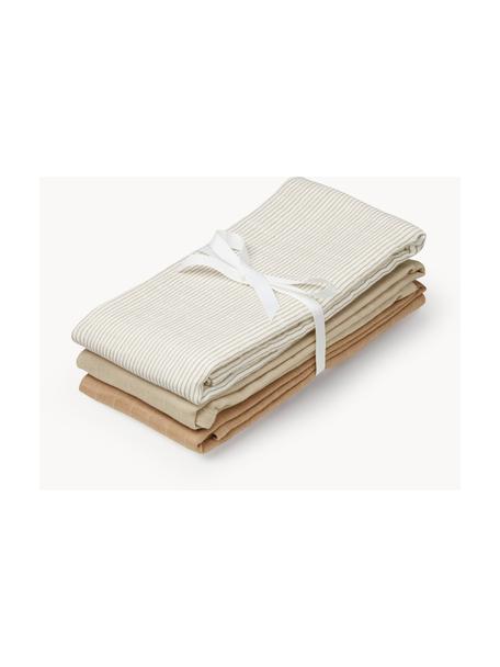 Lingettes en mousseline pour bébé en coton bio Camel, 3 élém., 100 % coton bio, certifié GOTS, Camel, larg. 70 x long. 70 cm