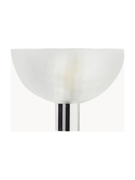 Dimbare LED wandlamp Fata, Lampenkap: thermoplastisch materiaal, Lampvoet: gerecycled ABS met metall, Transparant, zilverkleurig, B 16 x H 17 cm