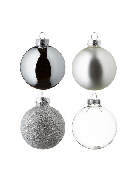 Weihnachtskugel-Set Globe, 42-tlg., Silberfarben, Transparent, Set mit verschiedenen Größen