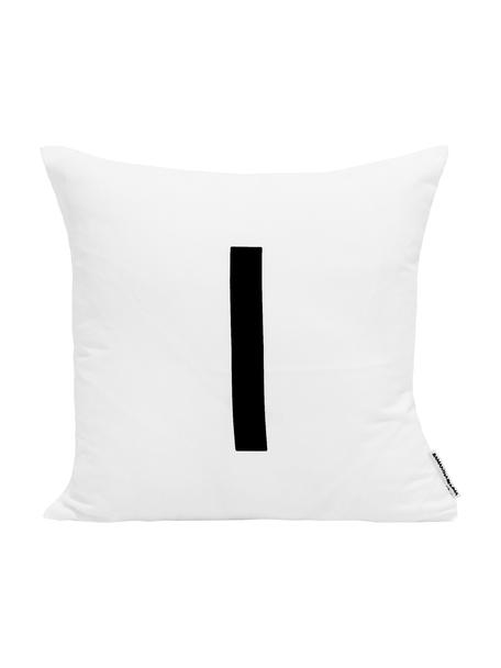 Housse de coussin Alphabet (variantes de A à Z), 100 % polyester, Noir, blanc, Modèle I