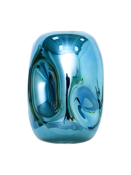 Design vaas Gorgi, Glas, gegalvaniseerd, Blauw, Ø 15 x H 22 cm