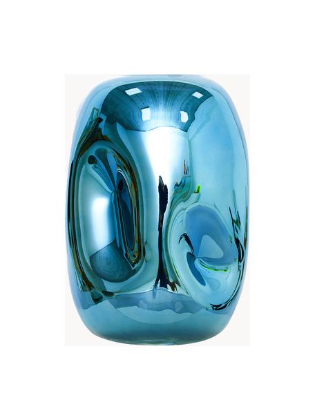 Jarrón de diseño Gorgi, Al 22 cm, Vidrio galvanizado, Azul, Ø 15 x Al 22 cm
