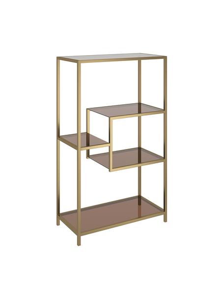 Regał z metalu Loft, Stelaż: metal malowany proszkowo, Odcienie złotego, S 60 x W 100 cm
