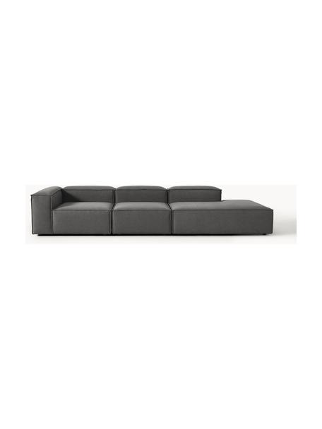 Diván modular grande Lennon, Tapizado: 100% poliéster Alta resis, Estructura: madera contrachapada de p, Patas: plástico Este producto es, Tejido gris antracita, An 357 x F 119 cm, reposabrazos izquierdo