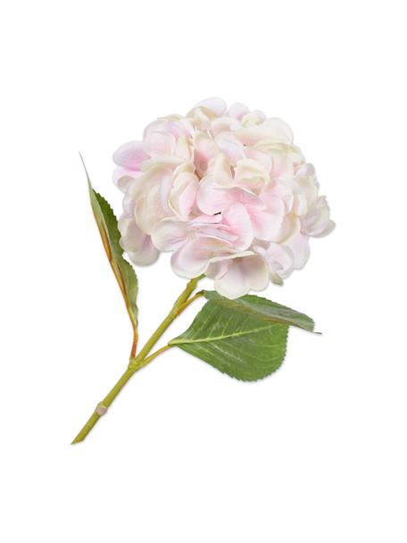 Hortensia artificiel, blanc/rose, Plastique, câble métallique, Blanc, rose, long. 65 cm