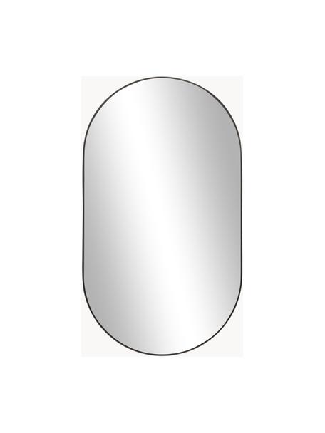 Ovaler Wandspiegel Lucia, Rahmen: Metall, beschichtet, Spiegelfläche: Spiegelglas, Rückseite: Mitteldichte Holzfaserpla, Schwarz, B 40 x H 70 cm