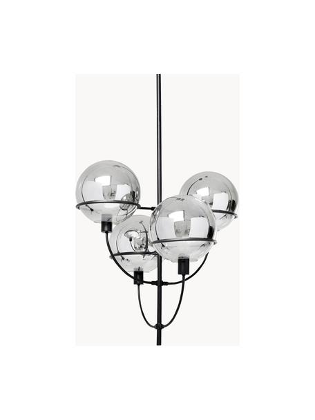 Grote hanglamp Lantern, Chroomkleurig, zwart, Ø 68 cm