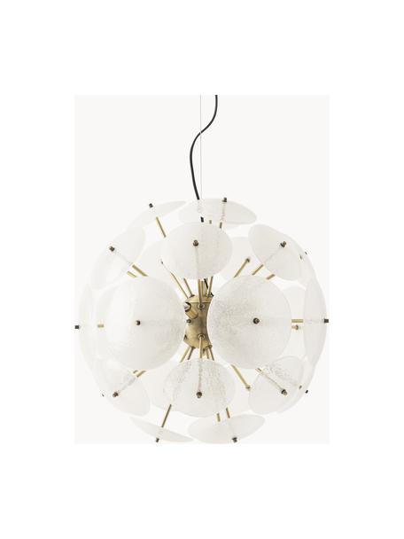 Lampada a sospensione in vetro Mireille, Paralume: vetro, Struttura: metallo, Semirasparente, dorato, Ø 55 x Alt. 55 cm