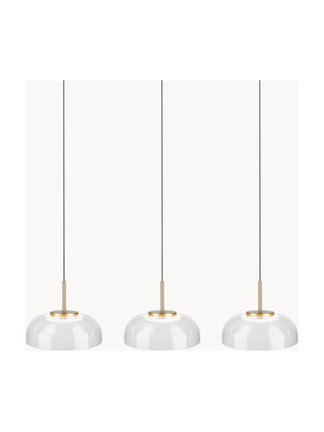 Lámpara de techo grande LED Vitrum, Pantalla: vidrio acrílico, Anclaje: metal con pintura en polv, Estructura: metal con pintura en polv, Cable: plástico, Transparente, dorado, negro, An 80 x Al 15 cm