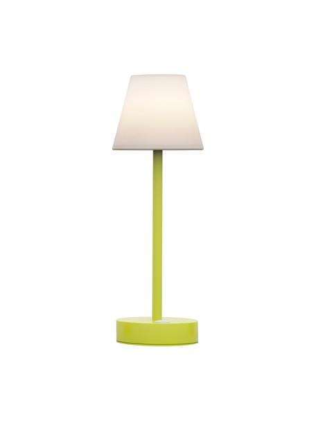 Lámpara de mesa para exterior regulable y táctil Lola, portátil, Pantalla: polipropileno, Verde claro, blanco, Ø 11 x Al 32 cm