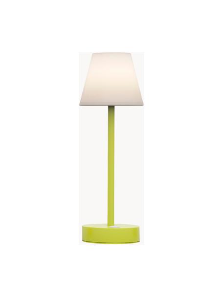 Lampada da tavolo portatile a LED da esterno con luce regolabile e funzione touch Lola, Paralume: polipropilene, Bianco, verde chiaro, Ø 11 x Alt. 32 cm