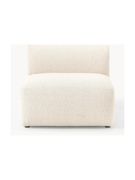 Módulo central en tejido bouclé Sofia, Tapizado: tejido bouclé (100% polié, Estructura: madera de abeto, tablero , Patas: plástico Este producto es, Bouclé blanco Off White, An 87 x F 103 cm