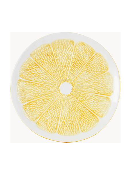 Plytký tanier Lemon, 4 ks, Keramika, Svetložltá, biela, Ø 27 cm