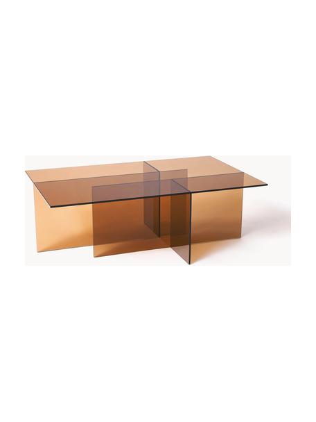 Glazen salontafel Anouk, Glas, Bruin, transparant, B 102 x D 63 cm