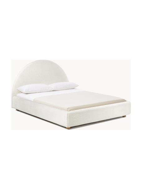 Cama tapizada en borreguillo Ebba, Funda: borreguillo (100% poliést, Estructura: madera de pino maciza y p, Patas: madera de pino macizo con, Borreguillo blanco, An 200 x L 200 cm