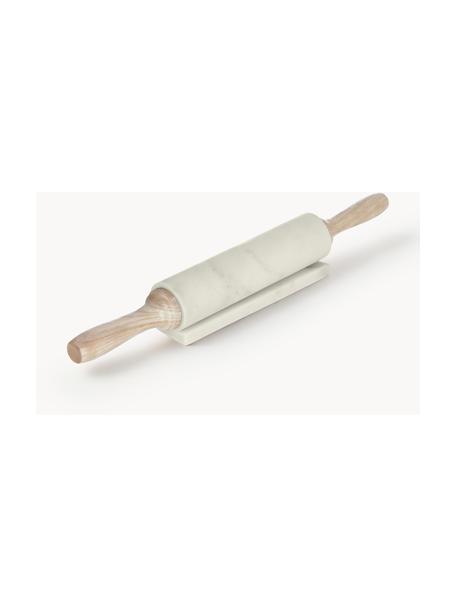 Rouleaux à pâtisserie en marbre Aimil, 2 élém., Blanc, marbré, bois clair, Ø 7 x long. 41 cm