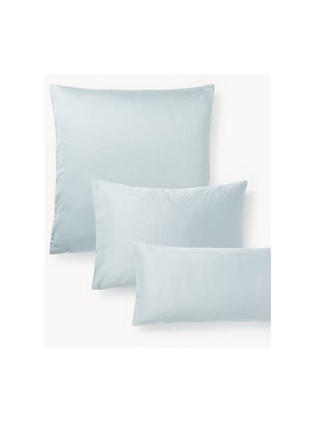 Copricuscino in raso di cotone Comfort, Azzurro, Larg. 50 x Lung. 80 cm