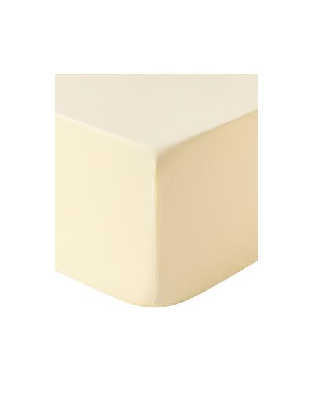 Boxspring hoeslaken Elsie, katoen perkal, Weeftechniek: perkal, Geel, B 180 x L 200 cm