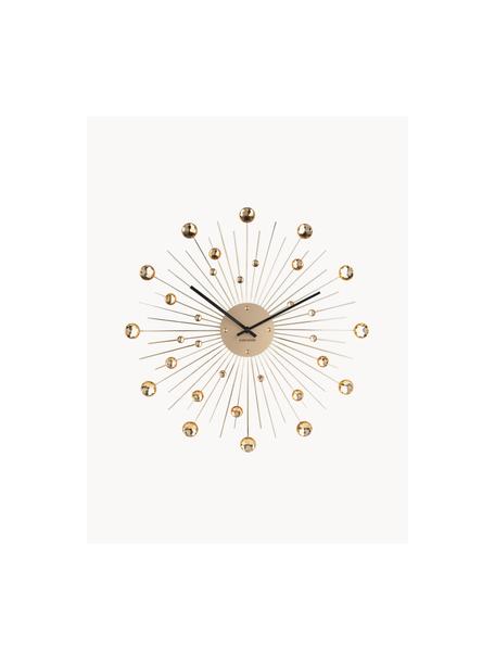 Reloj de pared Sunburst, Metal recubierto, Dorado, Ø 50 x F 4 cm