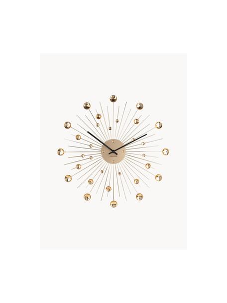 Zegar ścienny Sunburst, Metal powlekany, Odcienie złotego, Ø 50 x G 4 cm