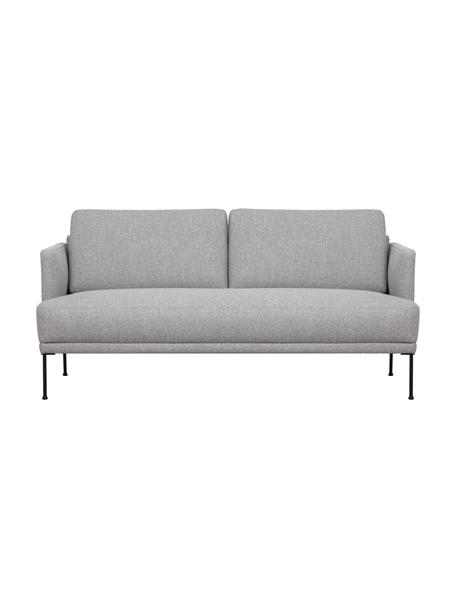 Sofa Fluente (2-Sitzer) in Hellgrau mit Metall-Füssen, Bezug: 80% Polyester, 20% Ramie , Gestell: Massives Kiefernholz, FSC, Webstoff Hellgrau, B 166 x T 85 cm
