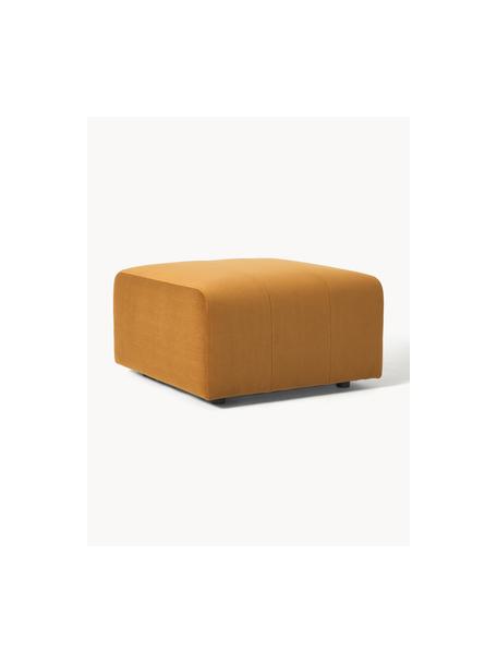 Sofa-Hocker Lena aus Samt, Bezug: Samt (100 % Polyester) De, Gestell: Kiefernholz, Schichtholz,, Füße: Kunststoff, Samt Ockergelb, B 76 x T 76 cm