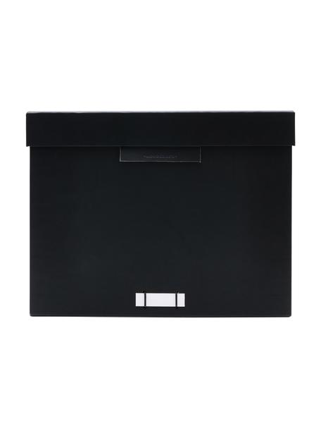 Aufbewahrungsbox File in Schwarz, Papier, Schwarz, B 32 x H 25 cm