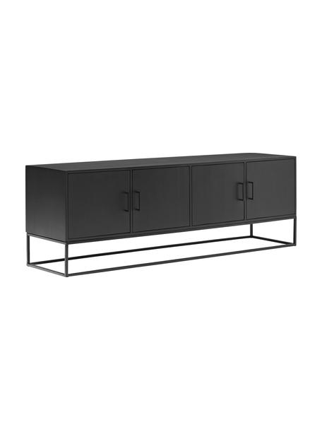 Buffet en bois de manguier massif Lyle, Noir, larg. 180 x haut. 60 cm