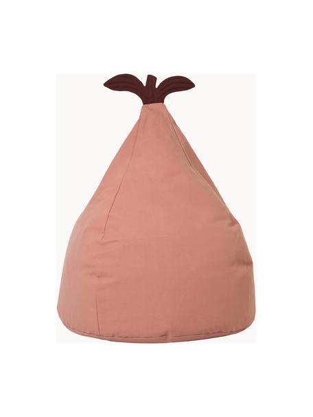 Pouf sacco in cotone organico Pear Bear, Rivestimento: 100% cotone organico, cer, Rosa antico, prugna, Larg. 55 x Alt. 85 cm