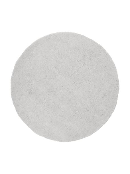 Fluffy Rond hoogpolig vloerkleed Leighton in lichtgrijs-beige, Onderzijde: 100% katoen, Lichtgrijs-beige, Ø 120 cm (maat S)