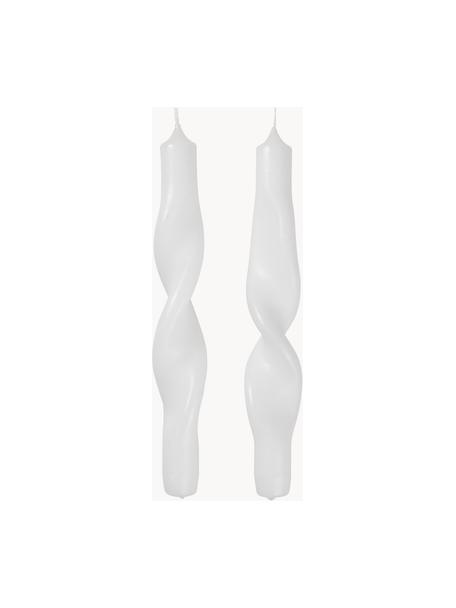 Świeca stołowa Twist, 2 szt., Parafina, Biały, W 23  cm