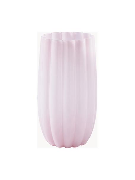 Vase en verre soufflé bouche Melon, haut. 38 cm, Verre, soufflé bouche, Rose pâle, Ø 21 x haut. 38 cm