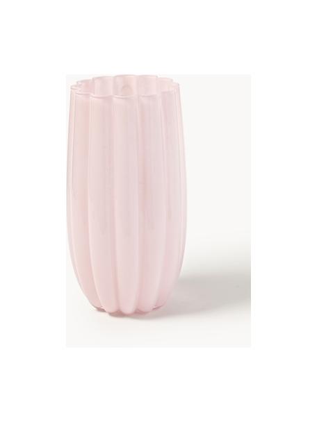 Vaso in vetro soffiato Melone, alt. 38 cm, Vetro soffiato, Rosa chiaro, Ø 21 x Alt. 38 cm