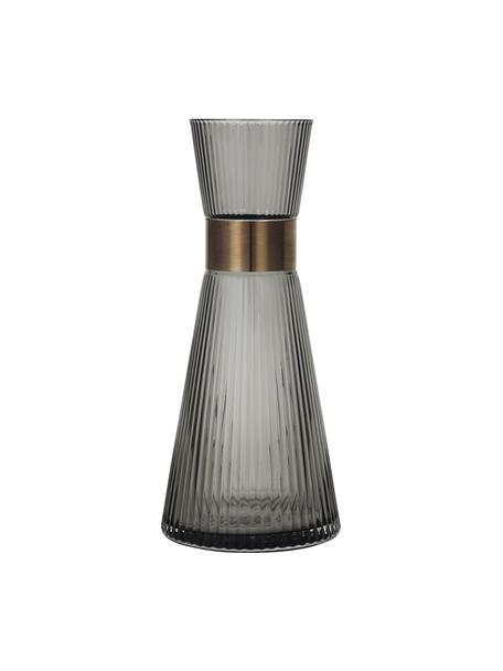 Karafka z dmuchanego szkła dymnego Cru, 1 l, Szary, transparentny, Ø 12 x W 26 cm, 1 l