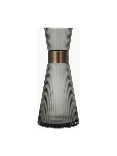 Carafe en verre fumé soufflé bouche Grand Cru, 1 L, Gris, transparent, 1 L