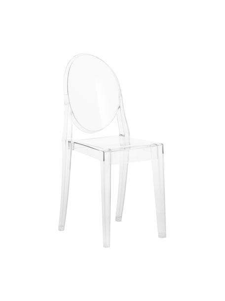 Priehľadná stolička Victoria Ghost, Polykarbonát, certifikát Greenguard, Priehľadná, Š 38 x H 52 cm