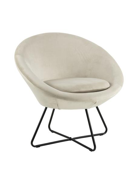 Fauteuil cocktail en velours Center, Velours couleur sable, larg. 82 x prof. 71 cm