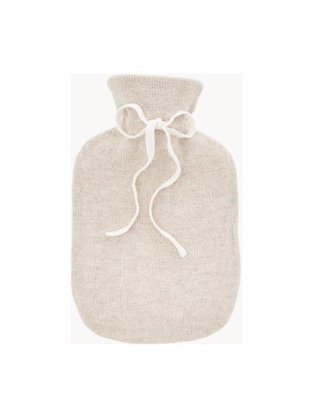 Bolsa de agua caliente de cachemira Florentina, Funda: 70% cachemira, 30% lana, Beige claro, blanco crema, An 19 x L 30 cm