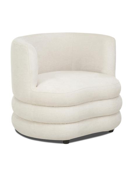 Designer fauteuil Solomon in beige, Bekleding: 56% viscose, 21% polyeste, Frame: massief sparrenhout, FSC-, Poten: kunststof., Stof beige, B 95 x D 80 cm
