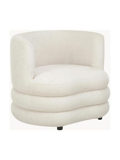 Poltrona di design Solomon, Rivestimento: 56% viscosa, 21% polieste, Struttura: legno di abete massiccio , Piedini: plastica, Bouclé bianco crema, Larg. 95 x Prof. 80 cm