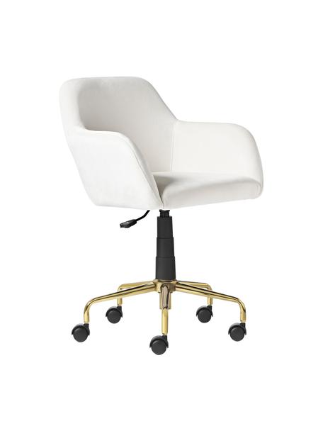 Sametová židle k psacímu stolu Lucie, Krémově bílá, Š 57 cm, H 57 cm