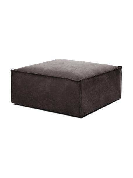 Reposapiés puf de cuero reciclado Lennon, Tapizado: cuero reciclado (70% cuer, Estructura: madera de pino maciza, ma, Patas: plástico Las patas están , Cuero marrón grisaceo, An 88 x Al 43 cm