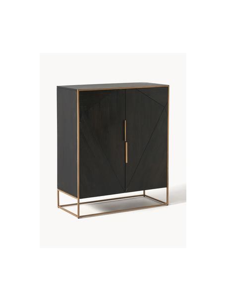 Chiffonnier de madera maciza de mango Harry, Estructura: madera maciza de mango ba, Madera de mango, dorado, An 100 x Al 120 cm