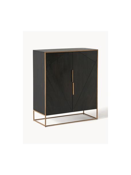 Credenza alta in legno di mango Harry, Legno di mango, dorato, Larg. 100 x Alt. 120 cm