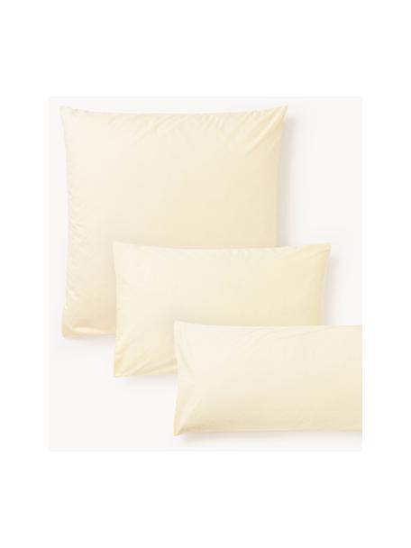 Taie d'oreiller en percale de coton Elsie, Jaune pâle, larg. 65 x long. 65 cm