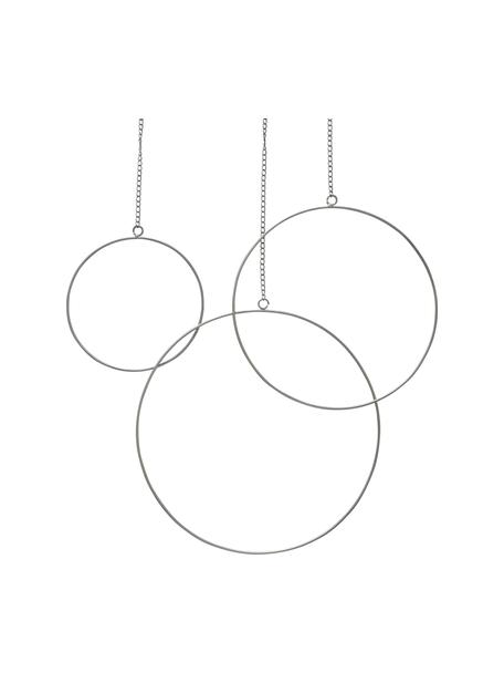 Wandobjectenset Rumba, 3-delig, Metaal, Zilverkleurig, Set met verschillende formaten