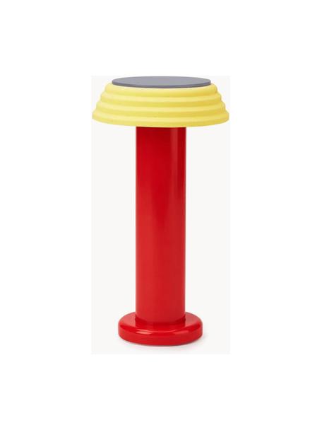 Kleine mobile LED-Tischlampe PL1, dimmbar, Lampenschirm: Silikon, Hellgelb, Rot, Ø 13 x H 24 cm